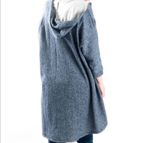 French Terry Hooded Jacket Navy - Picture 3 of 6